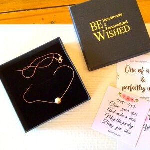 14 Kt GOLD FILL /ROSE GOLD PEARL NECKLACE / XMAS GIFT or VOLUNTEER GIFT NWT BOX